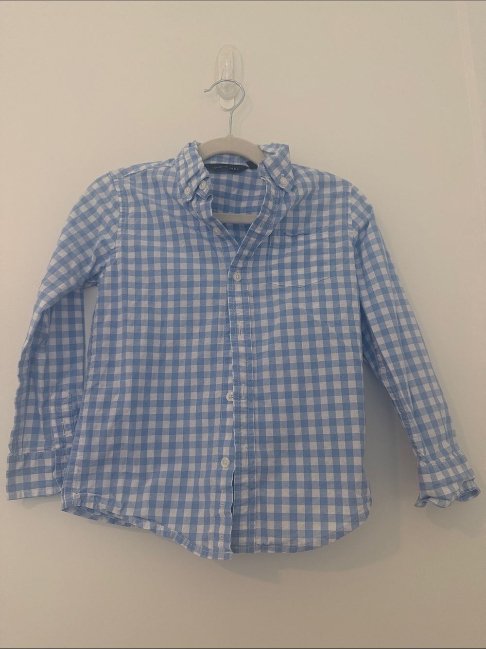 Janie and Jack Light Blue Gingham Button-Down Shirt